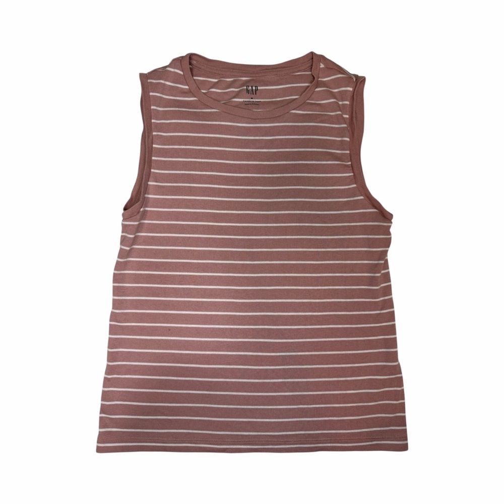 GAP Striped Sleeveless Mini Dress - Mauve Pink & White